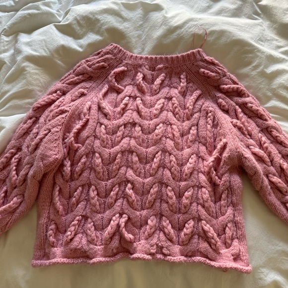 Chunky Pink Knit Zara Sweater - Picture 3 of 3